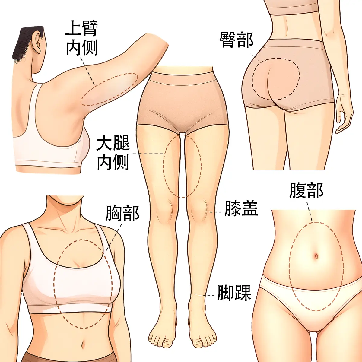Endolift® 内声波提拉 Body treatment areas